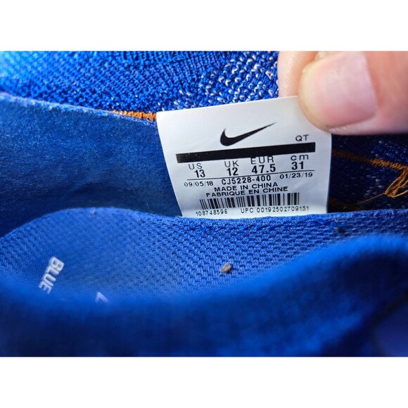 Nike Epic React Flyknit 2 Shoes Men's 13 Blue Running Athletic Workout Sneakers - Picture 8 of 8